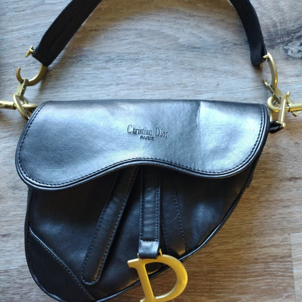 Vintage Dior Black Leather Saddle Bag - Picture 13 of 15
